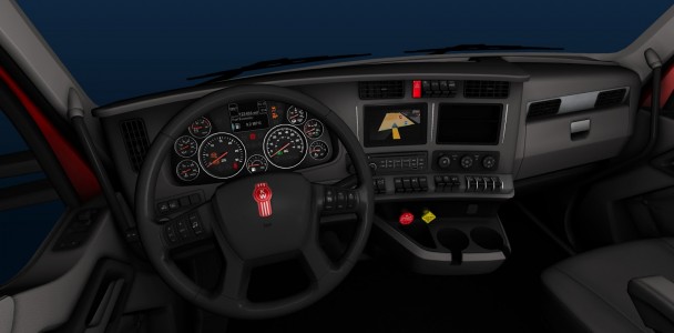 Kenworth T680 truck interior in American truck simulator game 2