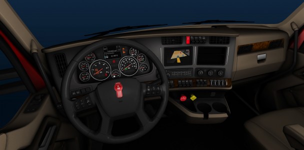 Kenworth T680 truck interior in American truck simulator game 3