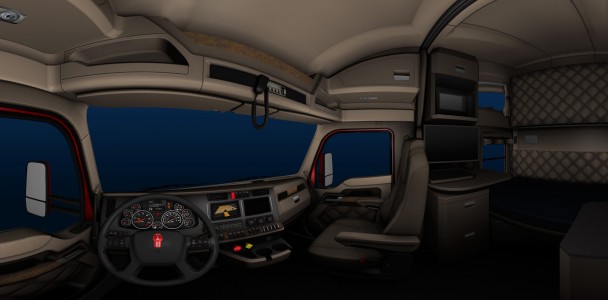 Kenworth T680 truck interior in American truck simulator game 4